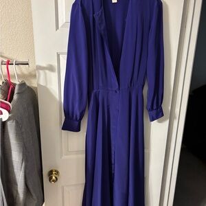 Alain Toussaint Vintage purple button up maxi/midi shirt dress